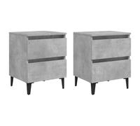 Vidaxl Bed Cabinets 2 Pcs Concrete Grey 40X35X50 Cm Engineered Wood