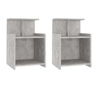 vidaXL 2x Bed Cabinets Nightstand Drawer Storage End Bedside Tables Telephone St