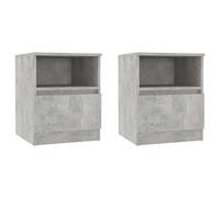 vidaXL 2x Bed Cabinets Nightstand Drawer Storage End Bedside Tables Telephone St