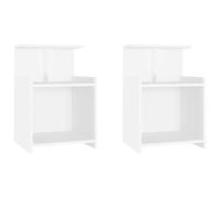 vidaXL 2x Bed Cabinets Nightstand Drawer Storage End Bedside Tables Telephone St