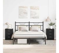 Vidaxl Bedside Cabinets 2 Pcs Black 38X35X56 Cm Engineered Wood