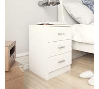 vidaXL 2x Bedside Cabinet White Engineered Wood Bedroom Nightstand Couch Table