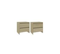 vidaXL 2x Bedside Cabinets Bedroom Furniture Nightstand Bedside Side End Couch Accent Table Bed Drawer Cabinet Telephone Stand Sonoma Oak Chipboard