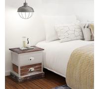 vidaXL 2x Bedside Cabinets Brown and White Bedroom Nightstand Table Furniture