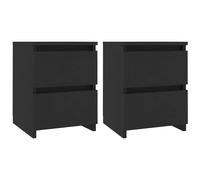 vidaXL 2x Bedside Cabinets Engineered Wood Black Telephone Stand Side Table