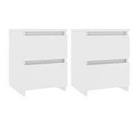 vidaXL 2x Bedside Cabinets Engineered Wood White Telephone Stand Cocuh Table