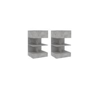 vidaXL 2x Bedside Cabinets Home Bedroom Furniture Accessories Modern Bed Side Storage Stand Cabinet Nightstand Side Table Chipboard Concrete Grey