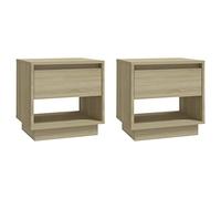 vidaXL 2x Bedside Cabinets Home Bedroom Furniture Modern Nightstand Bed Stand Night Bed Storage Drawer Cabinet Bedside Table Sonoma Oak Chipboard