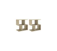 vidaXL 2x Bedside Cabinets Modern Home Bedroom Living Room Bed Cabinet Side Table Nightstand Bedside Table Telephone Stand Chipboard Sonoma Oak