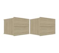 vidaXL 2x Bedside Cabinets Sonoma Oak Engineered Wood Nightstand Couch Table