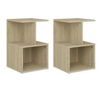 vidaXL 2x Bedside Cabinets Sonoma Oak Engineered Wood Stand Table Nightstand