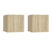 vidaXL 2x Bedside Cabinets Sonoma Oak Engineered Wood Telephone Stand Table