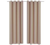 vidaXL 2x Blackout Curtains with Metal Eyelets 135x175 cm Cream Window Drapes