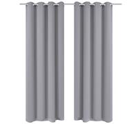 vidaXL Blackout Curtains 2 pcs with Metal Eyelets 135x175 cm Grey, Grey