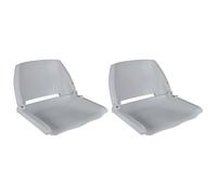 vidaXL 2x Boat Seats Foldable Backrest No Pillow Grey Sailing Boats Parts