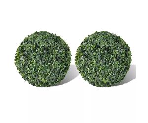 vidaXL 2x Boxwood Ball 27cm Artificial Leaf Topiary Ball Outdoor Indoor Decor