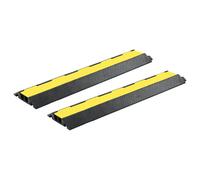vidaXL 2x Cable Protector Ramps 2 Channels Rubber 101.5cm Wire Road Cover