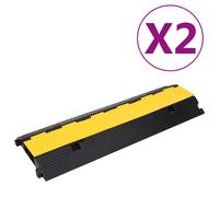 vidaXL 2x Cable Protector Ramps with 2 Channels Rubber Road Cable Cover Ramp