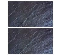 vidaxl 2X Chopping Boards - Tempered Glass Cutting Boards, Natural Stone Black - Kitchen hob Protector