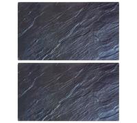 vidaxl 2X Chopping Boards - Tempered Glass Cutting Boards, Natural Stone Black - Kitchen hob Protector