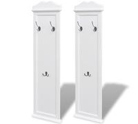 Vidaxl Coat Racks 2 Pcs White 28 X 3.5 X 109 Cm