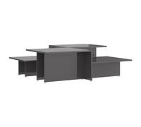 Coffee Table Set High Gloss Grey Chipboard 111.5x50x33 cm 2pcs Modern HomeDecor