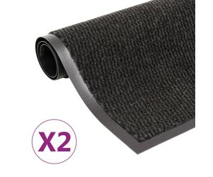 vidaXL 2x Dust Control Mats Rectangular Tufted 120x180cm Black Front Door