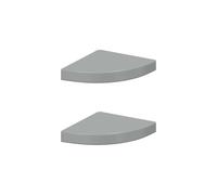 vidaXL 2x Floating Corner Shelves Display Storage Hanging Picture Rack Bookcase Shelving Living Room Bedroom High Gloss Grey 25x25x3.8 cm MDF