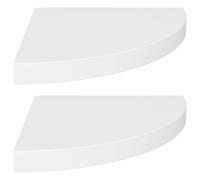 vidaXL 2x Floating Corner Shelves White MDF Bookcase Shelving Display Unit