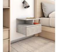 vidaXL 2x Floating Nightstand Concrete Grey Engineered Wood Bedside Table
