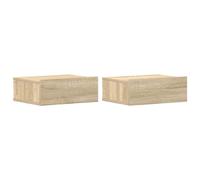 Vidaxl Floating Nightstands 2 Pcs Sonoma Oak 40X30X15 Cm Engineered Wood
