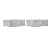 Vidaxl Floating Nightstands 2 Pcs Concrete Grey 40X30X15 Cm Engineered Wood
