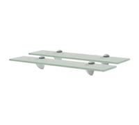 vidaXL 2x Floating Shelves Glass 50x10cm 8mm Wall Mounted Shelf Display Stand