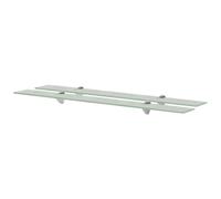 vidaXL 2x Floating Shelves Glass 90x10cm 8mm Wall Mounted Shelf Display Stand