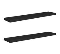 vidaXL Floating Wall Shelves 2 pcs Black 120x23.5x3.8 cm MDF