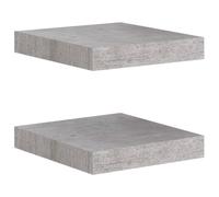 vidaXL 2x Floating Wall Shelves Concrete Grey MDF Bookcase Wall Board CD Rack