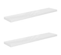 vidaXL 2x Floating Wall Shelves High Gloss White 120x23.5x3.8 cm MDF Display