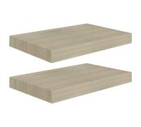 vidaXL Floating Wall Shelves 2 pcs Oak 40x23x3.8 cm MDF UK NEW