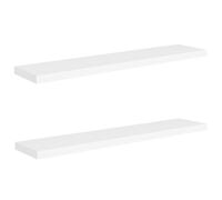 vidaXL 2x Floating Wall Shelves White 120x23.5x3.8 cm MDF Display Hanging Rack