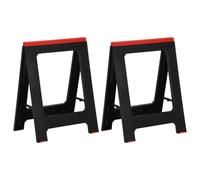 vidaXL 2x Foldable Work Trestles Black and Red Polypropylene 350 kg Trestle