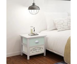 vidaXL 2x French Bedside Cabinets Wood Bedroom Nightstand Side Table Furniture