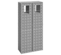 vidaXL 2x Gabion Basket Posts Iron Patio Outdoor Garden Planter Gabion Post