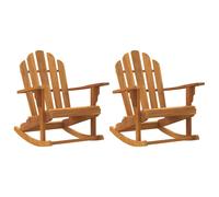 vidaXL 2x Garden Adirondack Rocking Chairs 79x100x103 cm Solid Wood Teak Chair