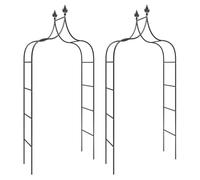 Vidaxl Garden Arches 2 Pcs Black 120X38X260 Cm Steel