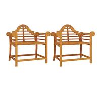 vidaXL 2x Garden Chairs 91x62x94 cm Solid Wood Teak Outdoor Wooden Patio Chair