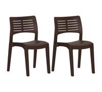 vidaXL 2x Garden Chairs Mocha Polypropylene Patio Camping Outdoor Picnic Chair