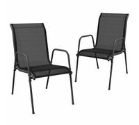 vidaXL 2x Garden Chairs Outdoor Furniture Patio Balcony Yard Armchair Dinner Sea