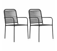 vidaXL 2x Garden Chairs Weather Resistant Outdoor Terrace Patio Seating Seats PV
