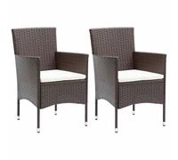 vidaXL 2x Garden Dining Chairs Outdoor Terrace Armchair Lounge Seat Patio Seatin