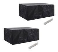 vidaXL Garden Furniture Covers 2pcs 8 Person Poly Rattan 229x113cm